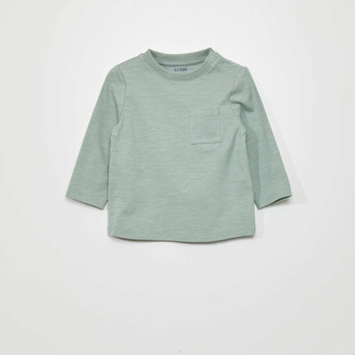 Round neck T-shirt with pocket GREEN