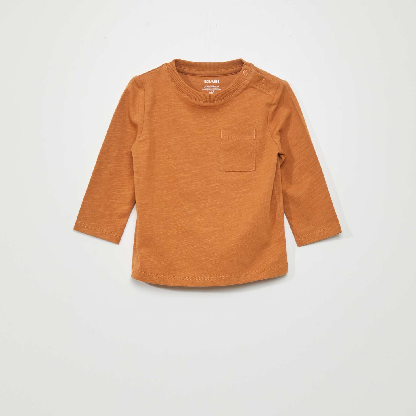 Round neck T-shirt with pocket ORANGE