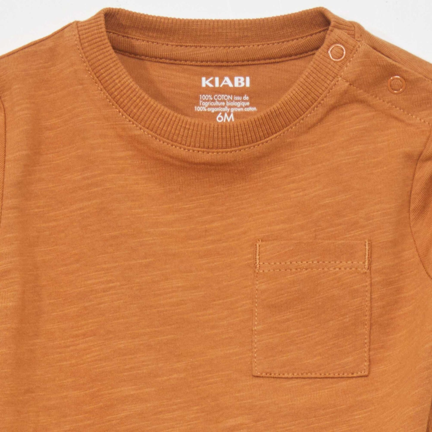 Round neck T-shirt with pocket ORANGE