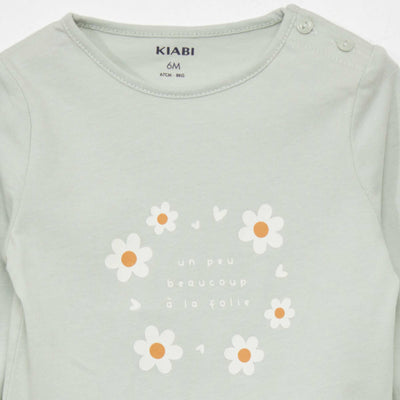 Long-sleeved printed T-shirt BLUE