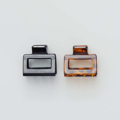 Pack of 2 square claw hair clips BROWN