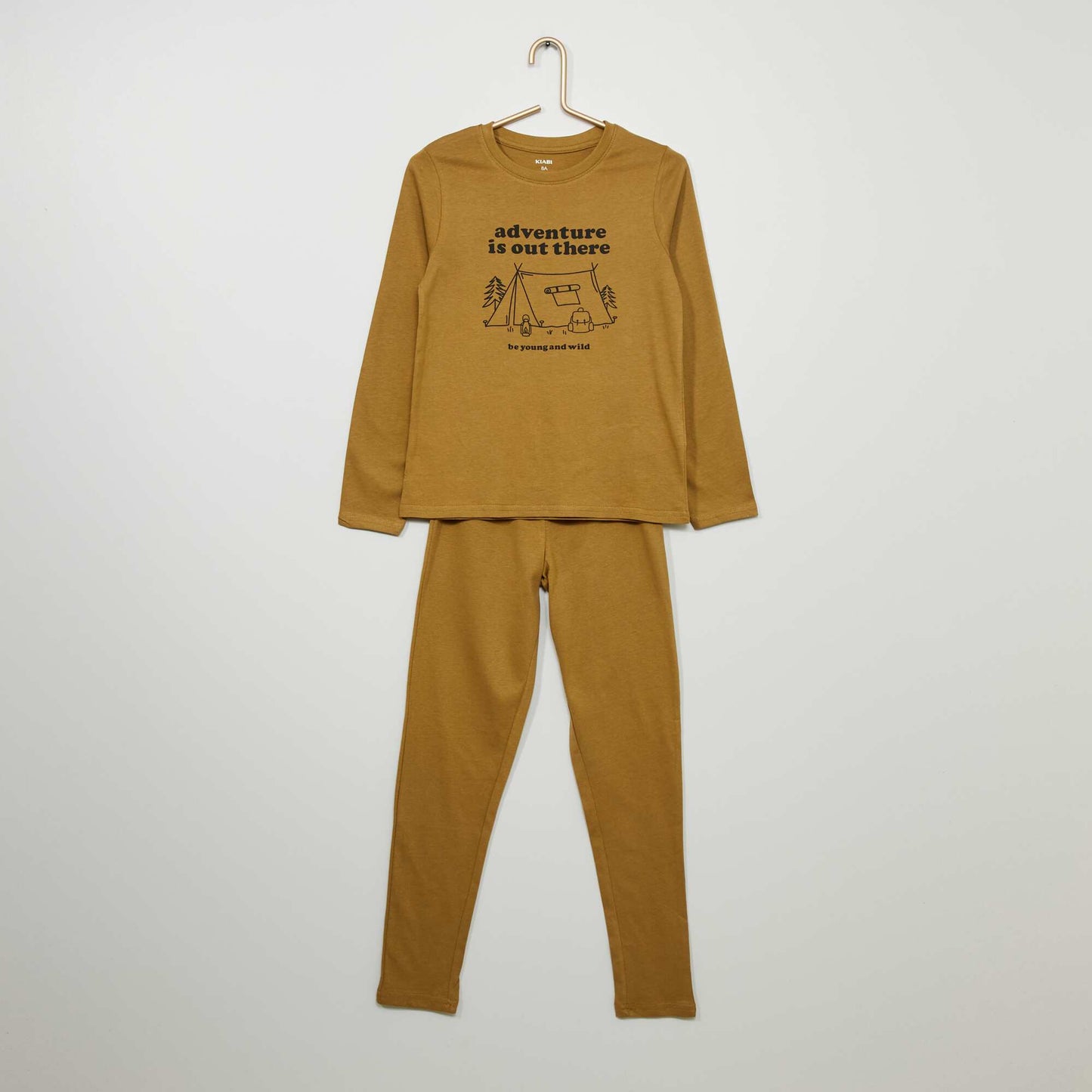 Long jersey pyjamas - Two-piece set BROWN