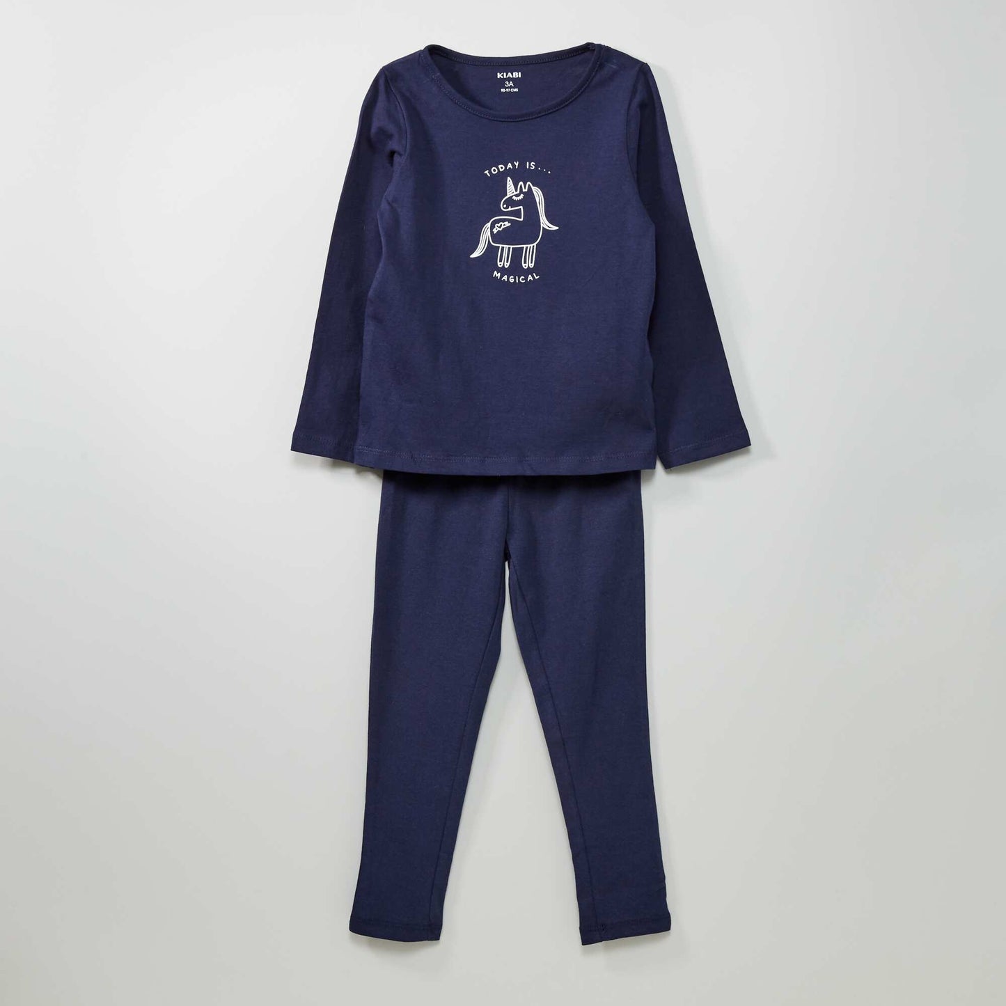 Two-piece long printed cotton pyjamas BLUE