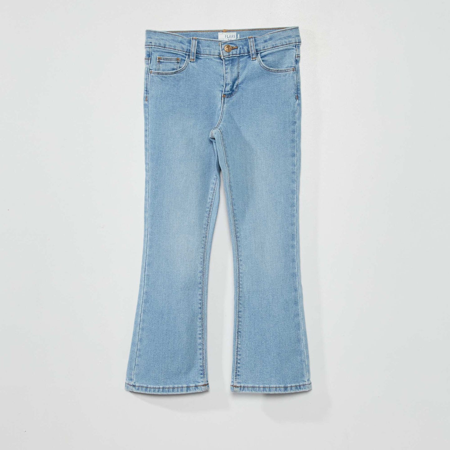 Flared stretch denim trousers BLUE