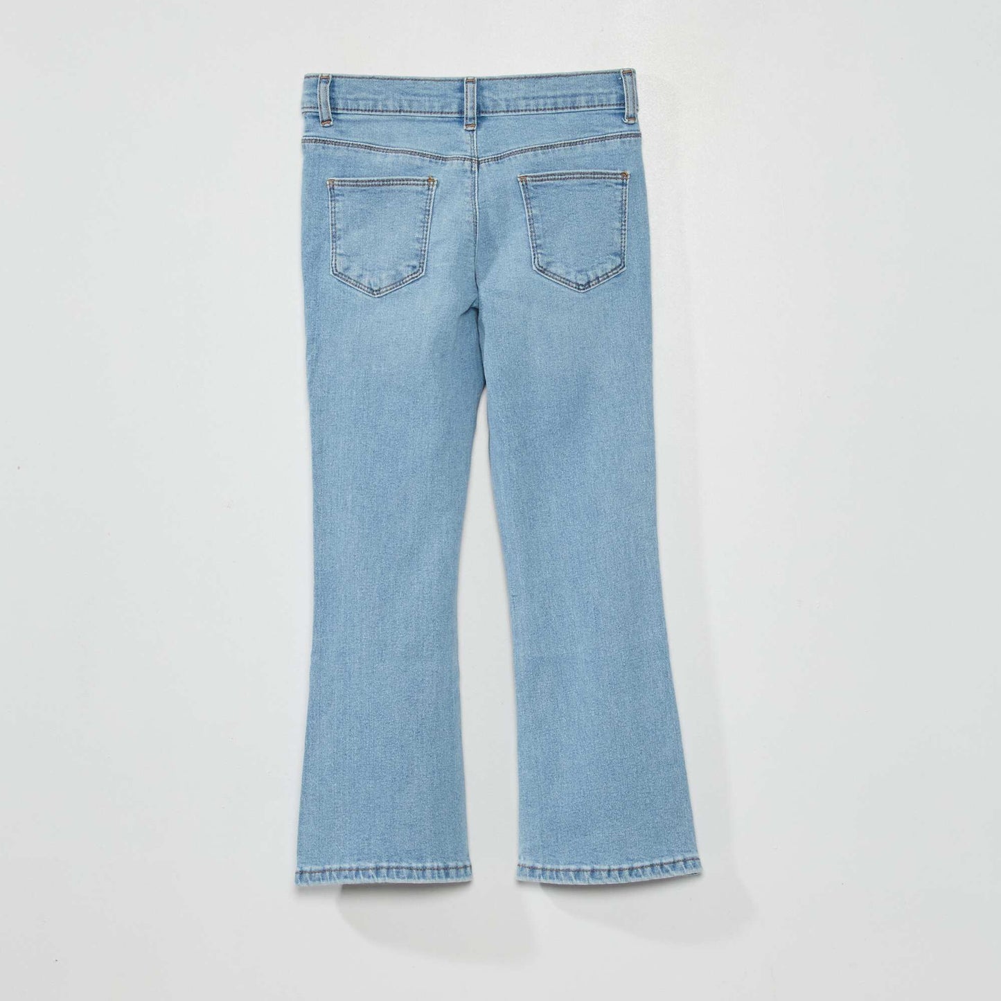 Flared stretch denim trousers BLUE