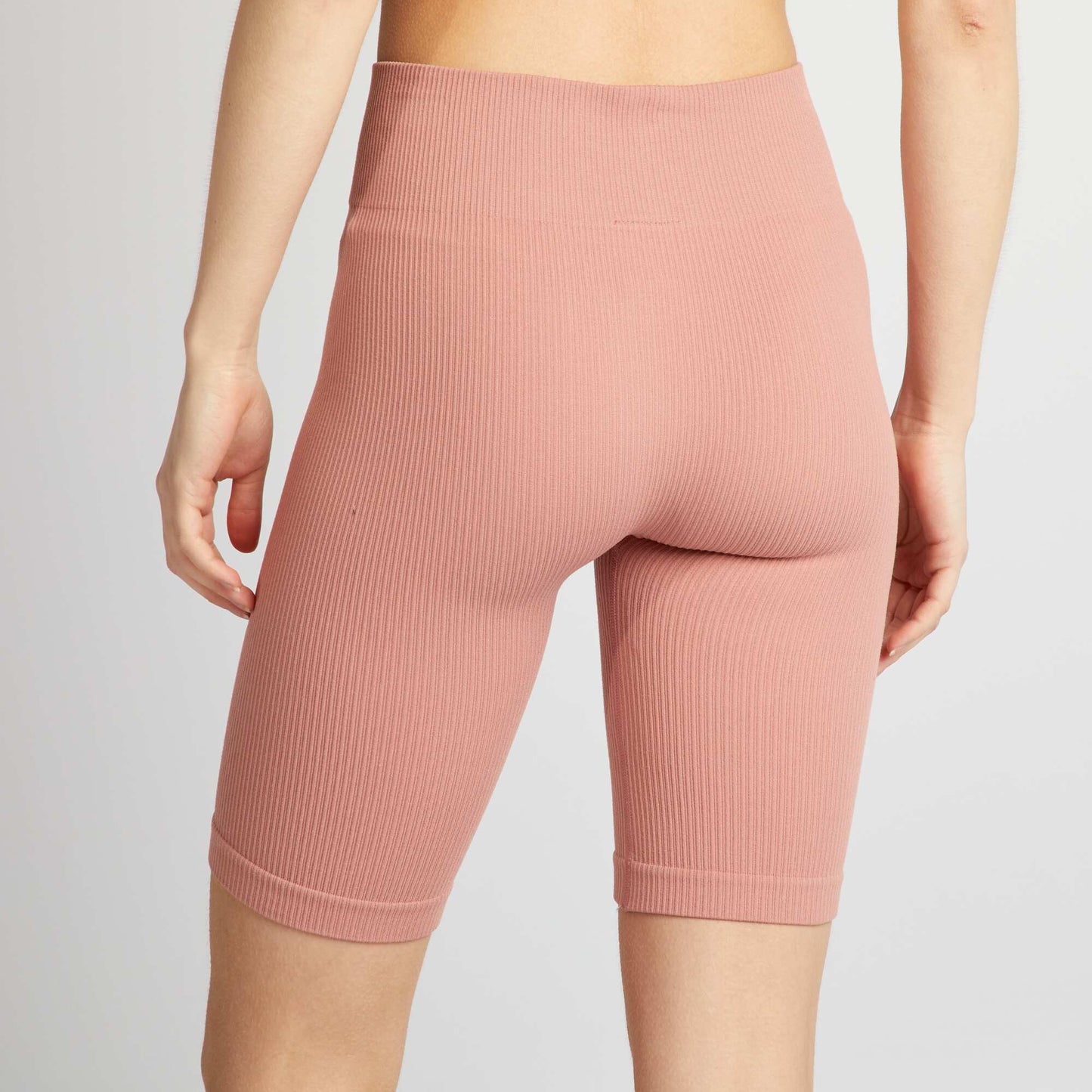 Ribbed knit cycling shorts PINK