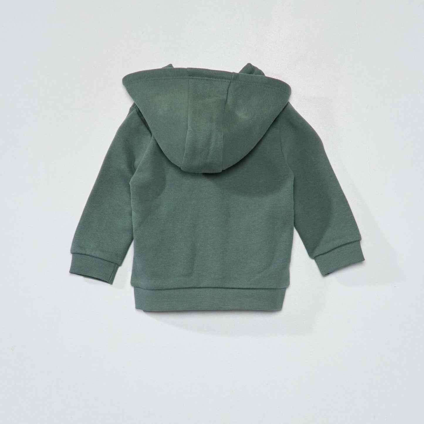 Zip-up sweatshirt fabric sweater grey green