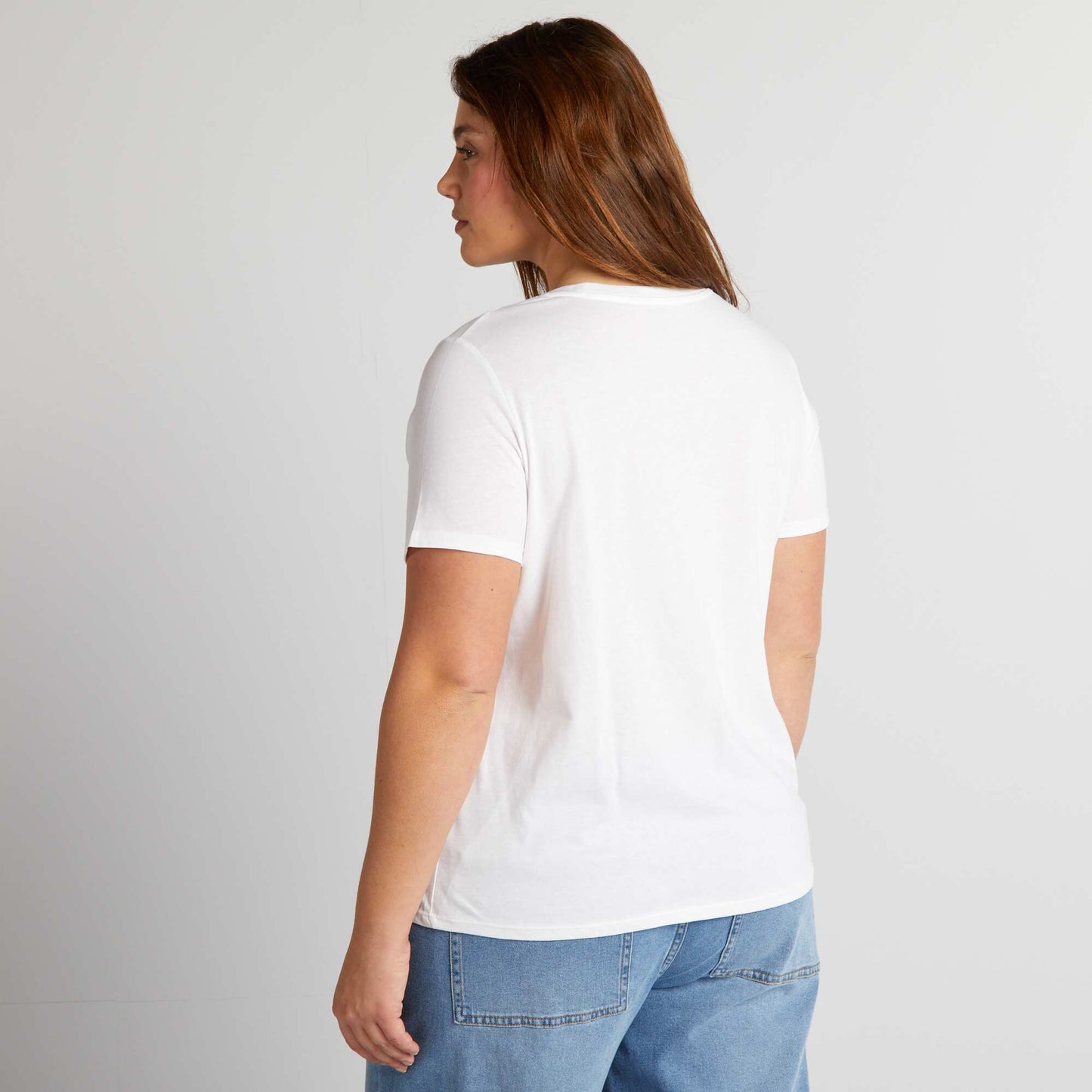 V-neck jersey T-shirt white