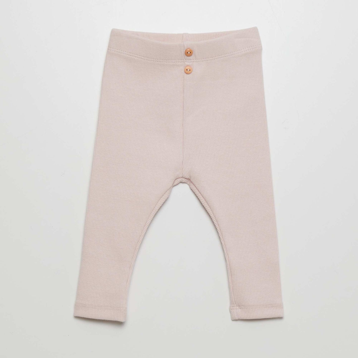 Plain ribbed knit leggings PINK