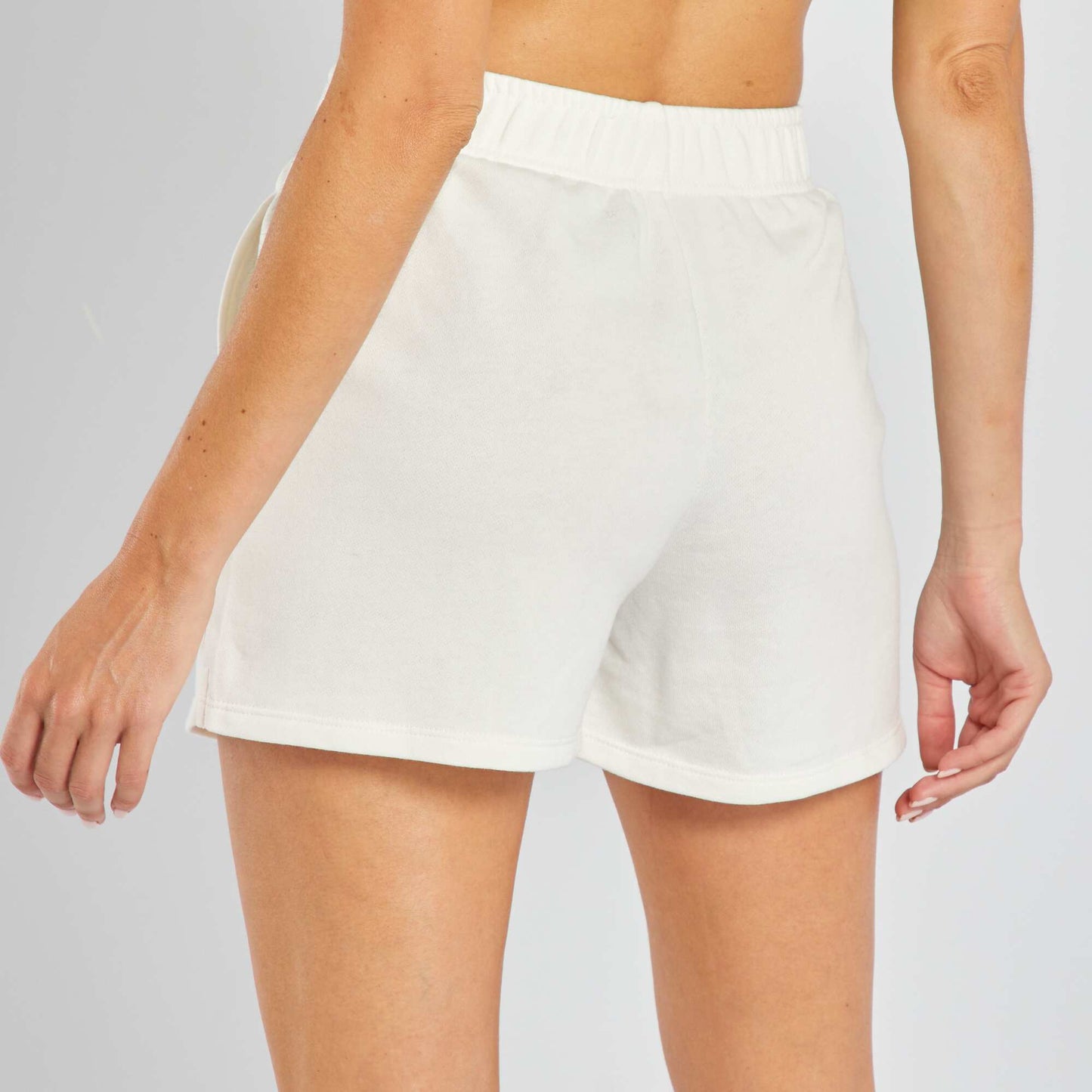 Basic sweatshirt fabric shorts WHITE