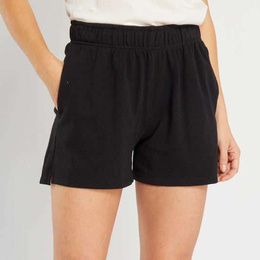 Basic sweatshirt fabric shorts Black