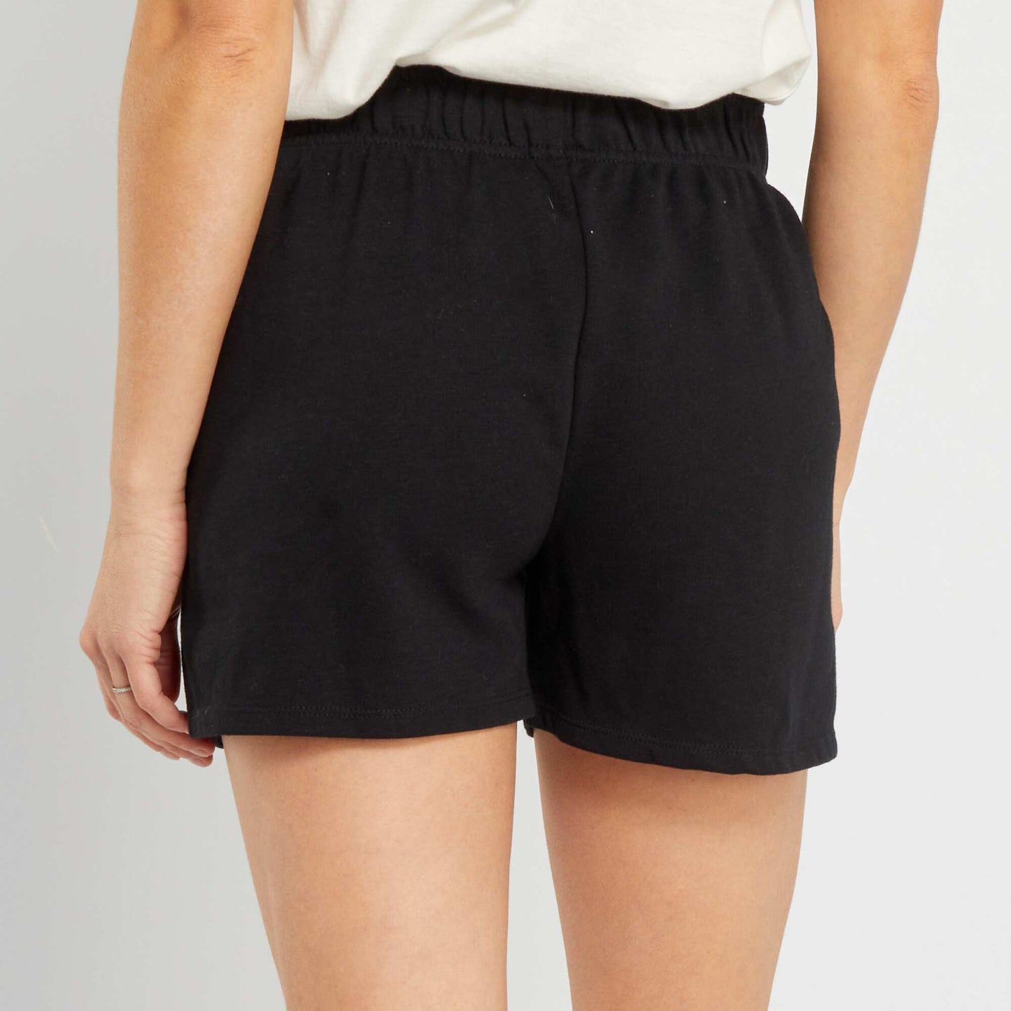 Basic sweatshirt fabric shorts Black