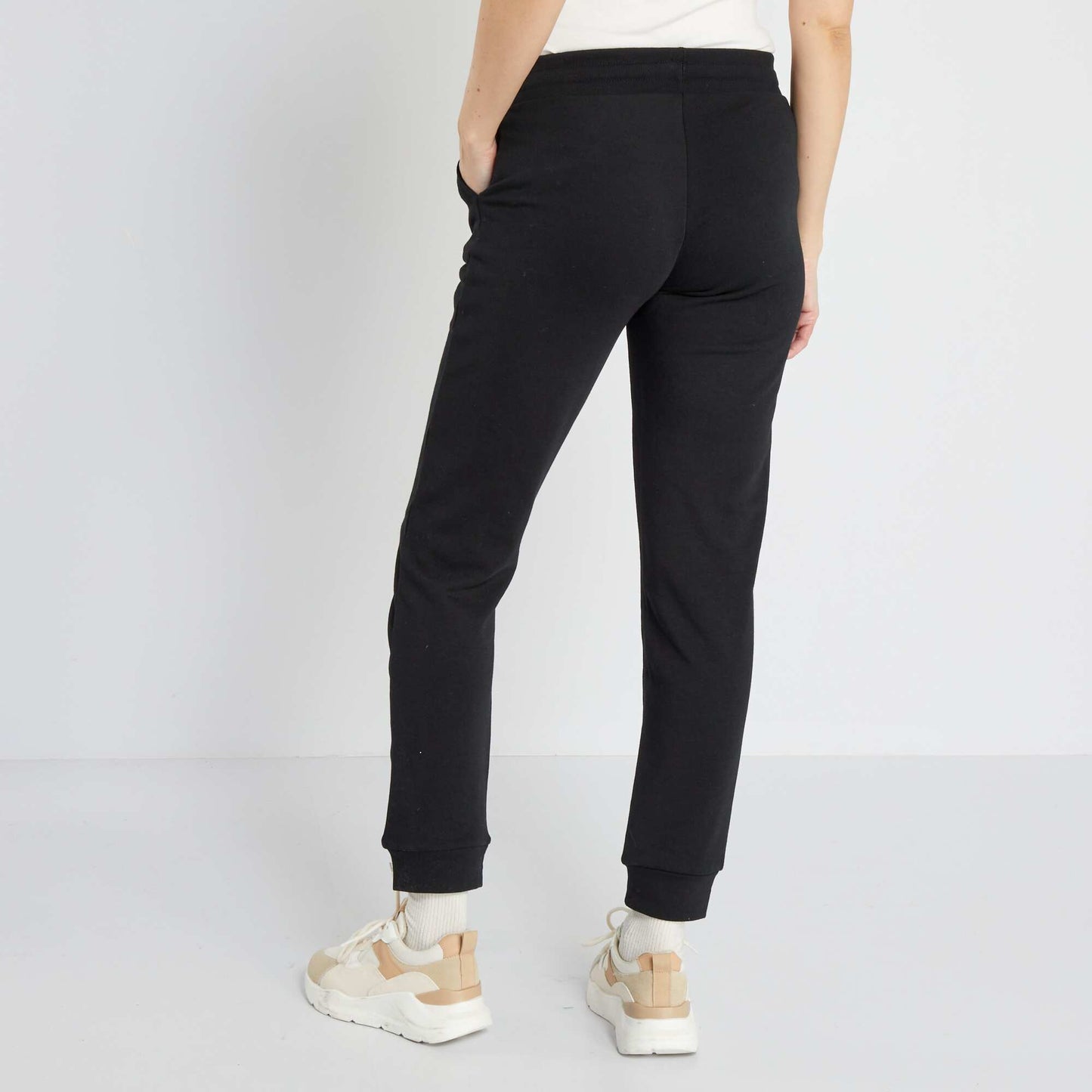 Sweatshirt fabric maternity trousers Black