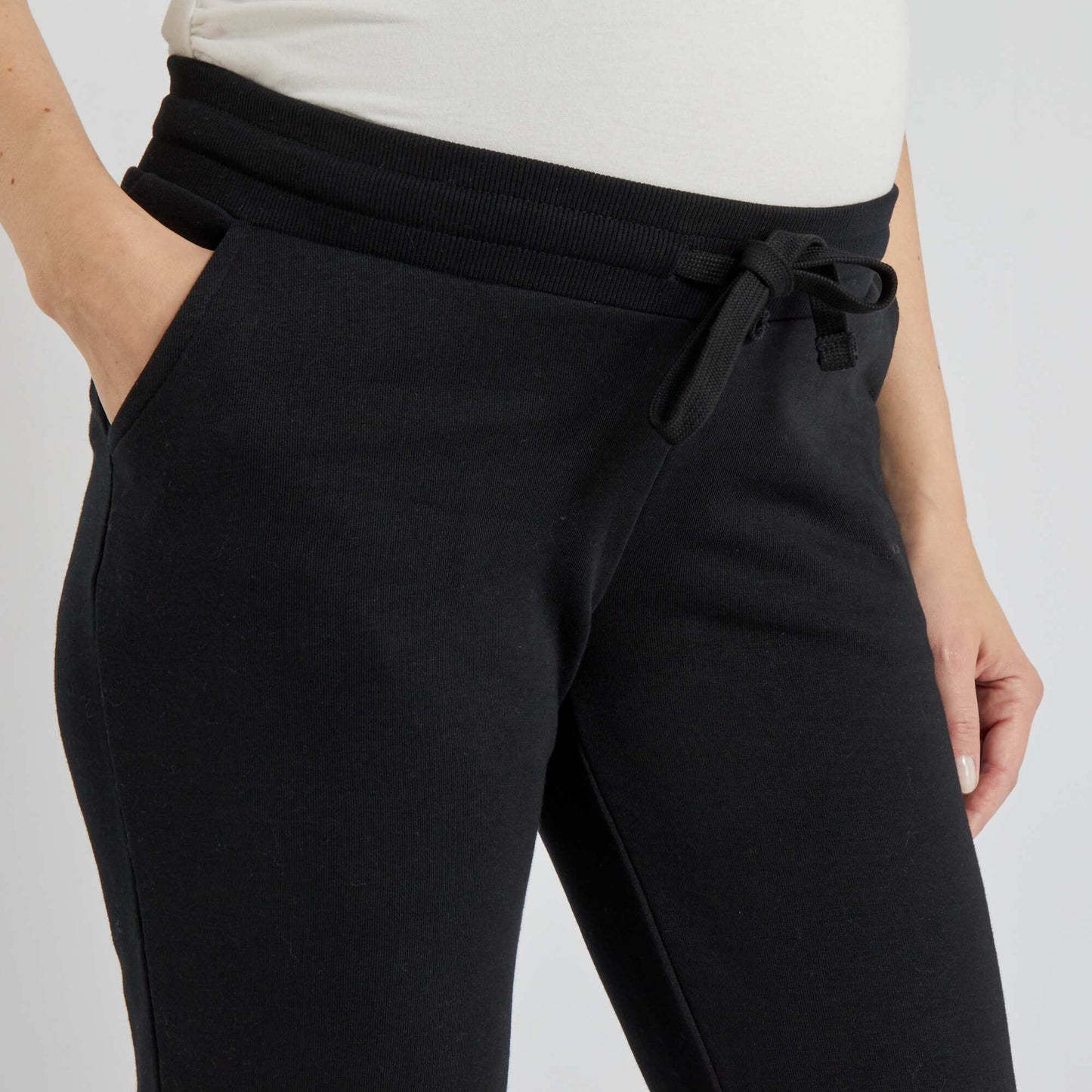 Sweatshirt fabric maternity trousers Black