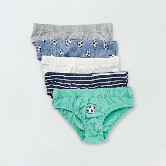 Pack of 5 pairs of cotton briefs BLUE