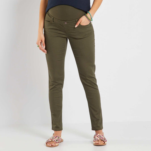 Twill maternity trousers KHAKI