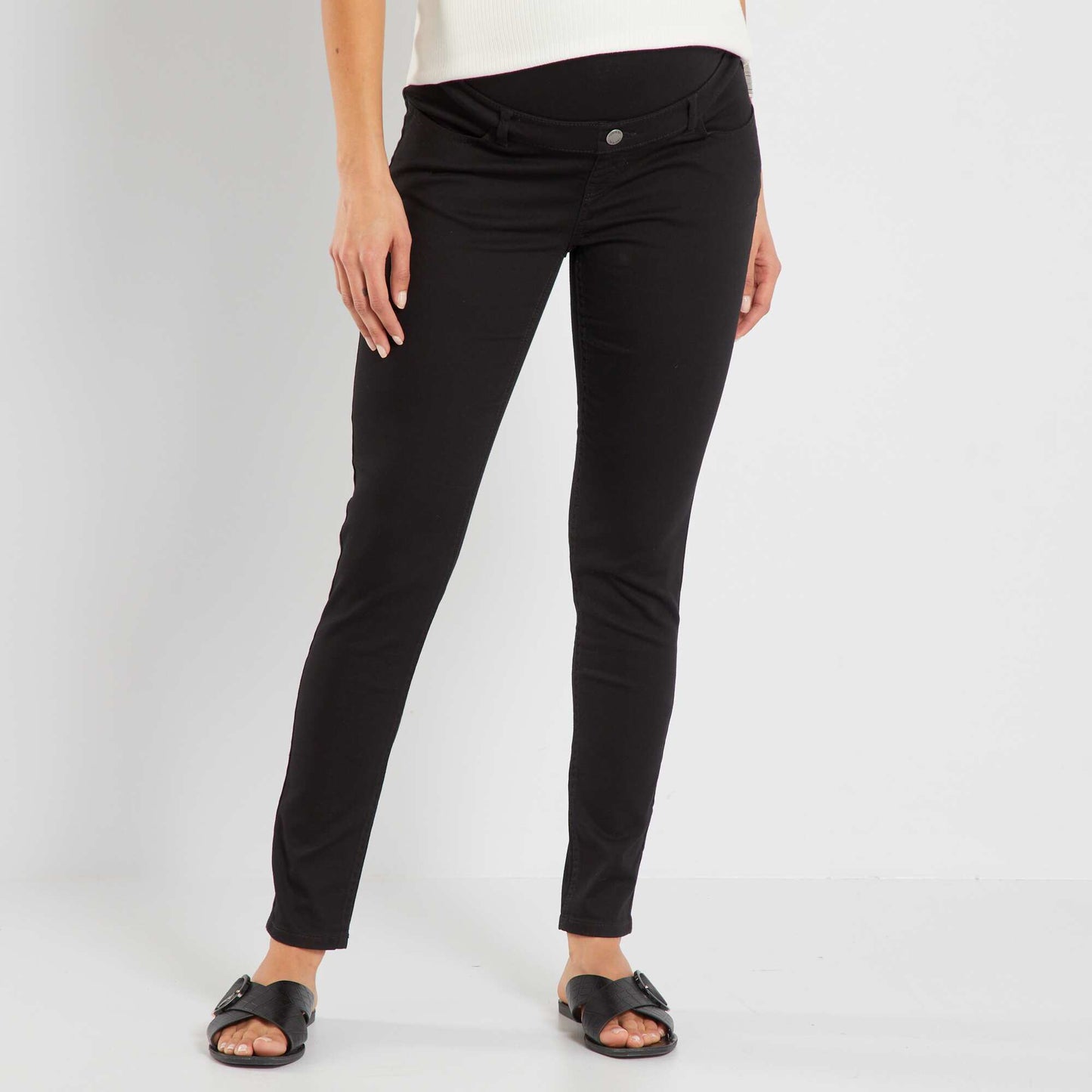 Twill maternity trousers Black