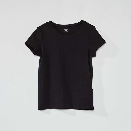 Plain jersey T-shirt Black