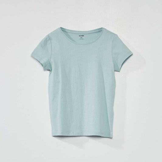 Plain jersey T-shirt BLUE