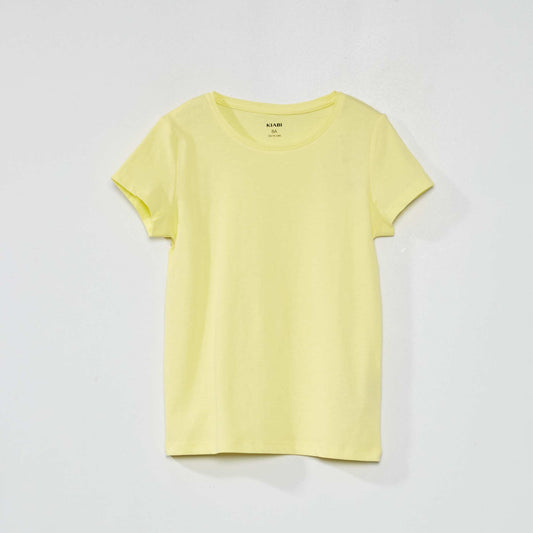 Plain jersey T-shirt YELLOW