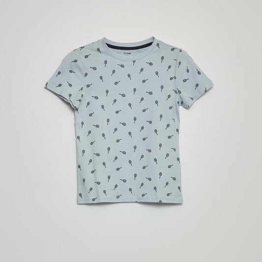 Patterned T-shirt BLUE