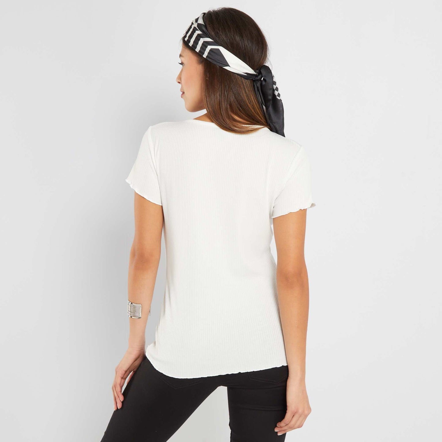 Ribbed maternity T-shirt White