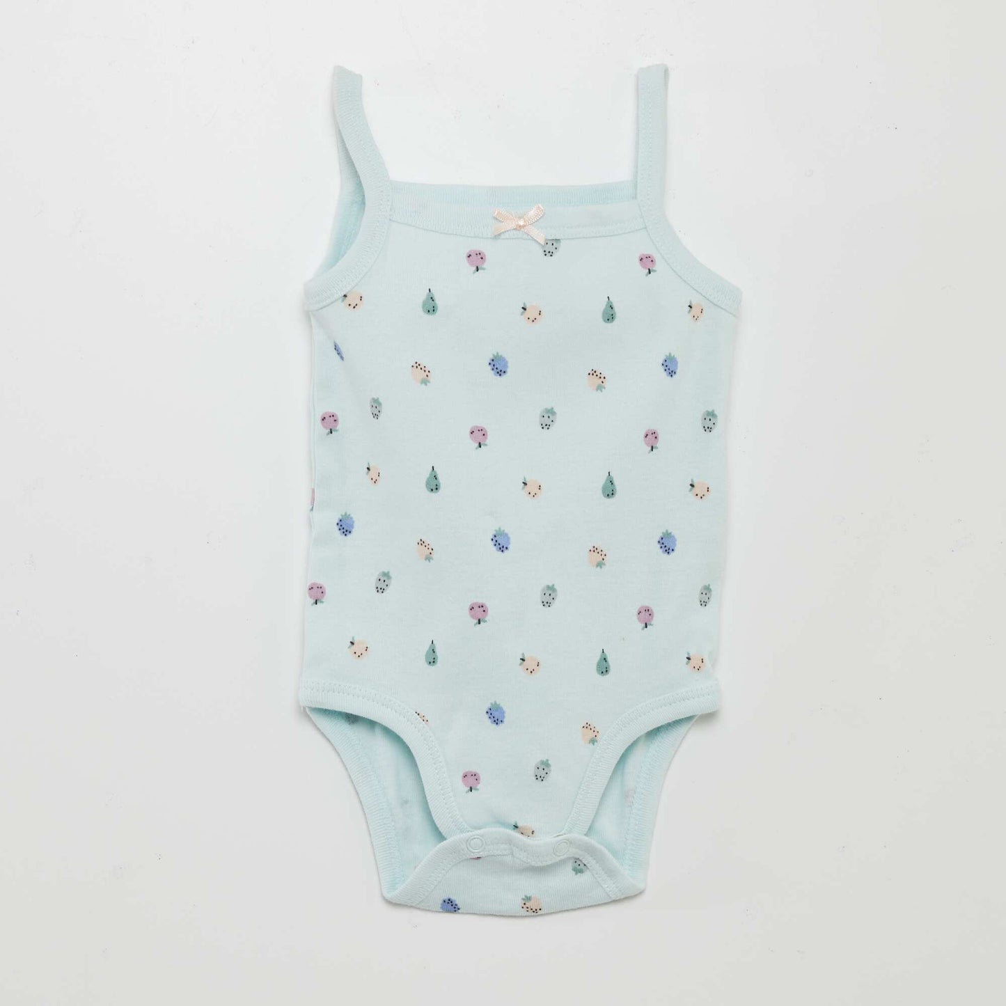 Pack of 3 bodysuits with narrow straps BLUE