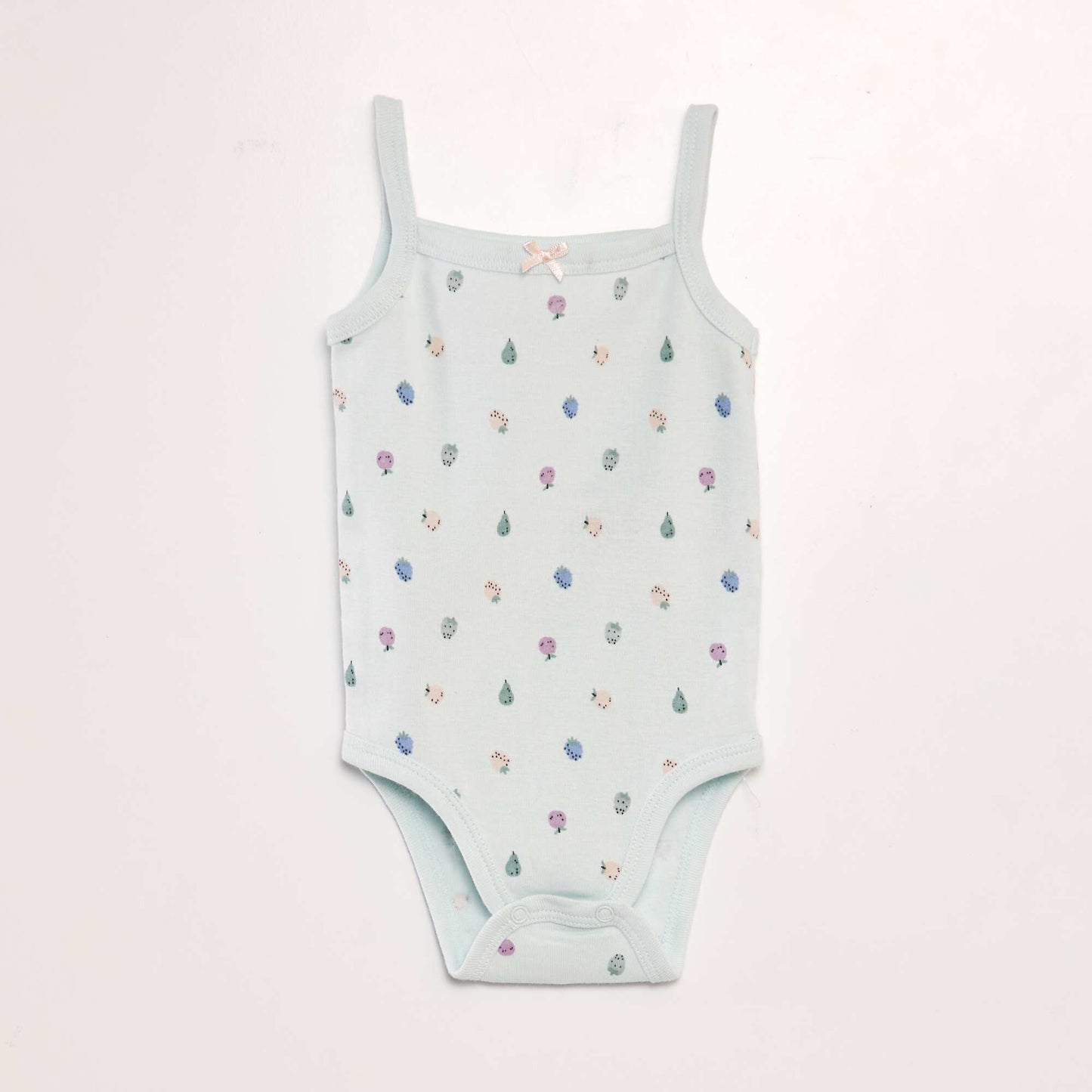 Pack of 3 bodysuits with narrow straps BLUE