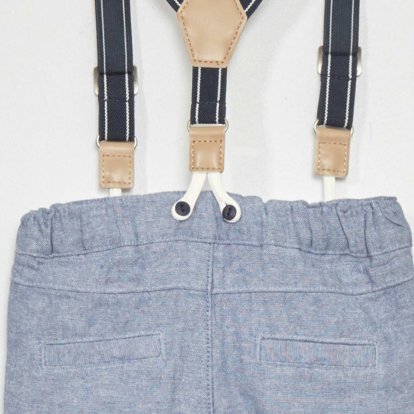 Trousers with detachable braces BLUE