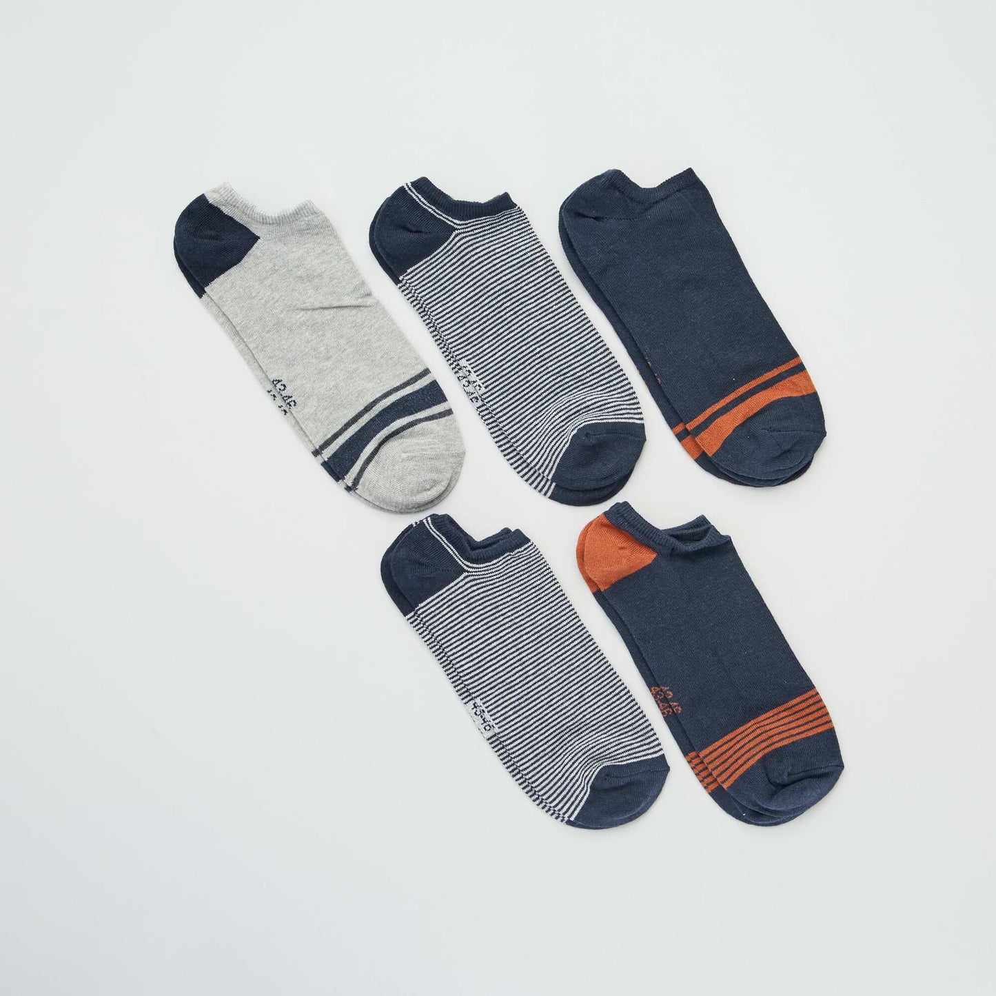 Pack of 5 pairs of invisible socks BLUE