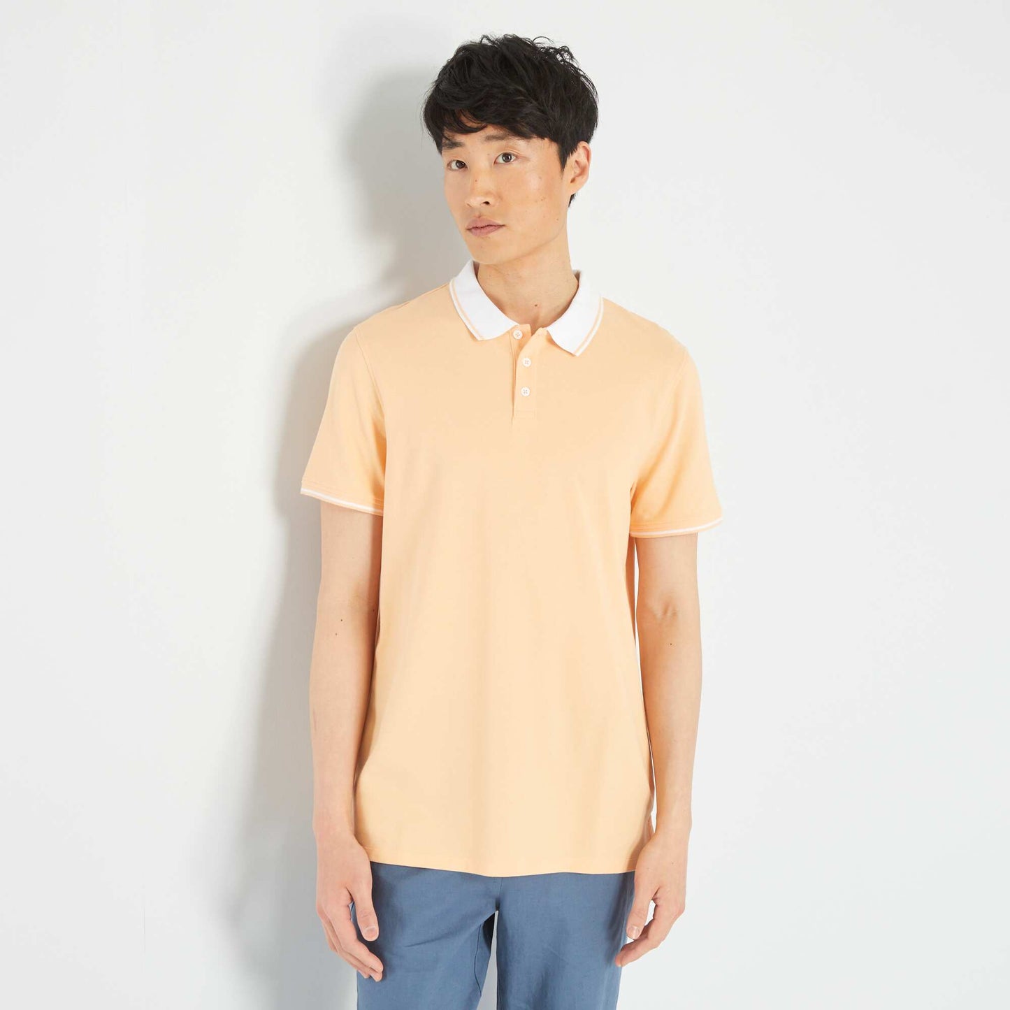 Cotton piqué polo shirt ORANGE