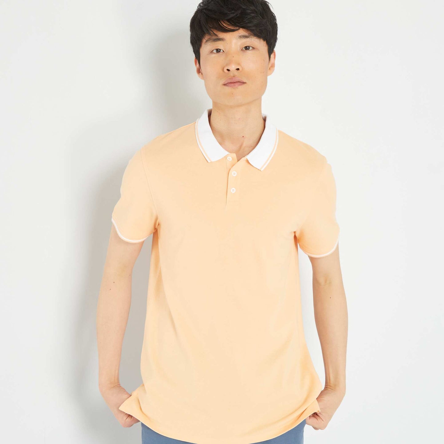 Cotton piqué polo shirt ORANGE