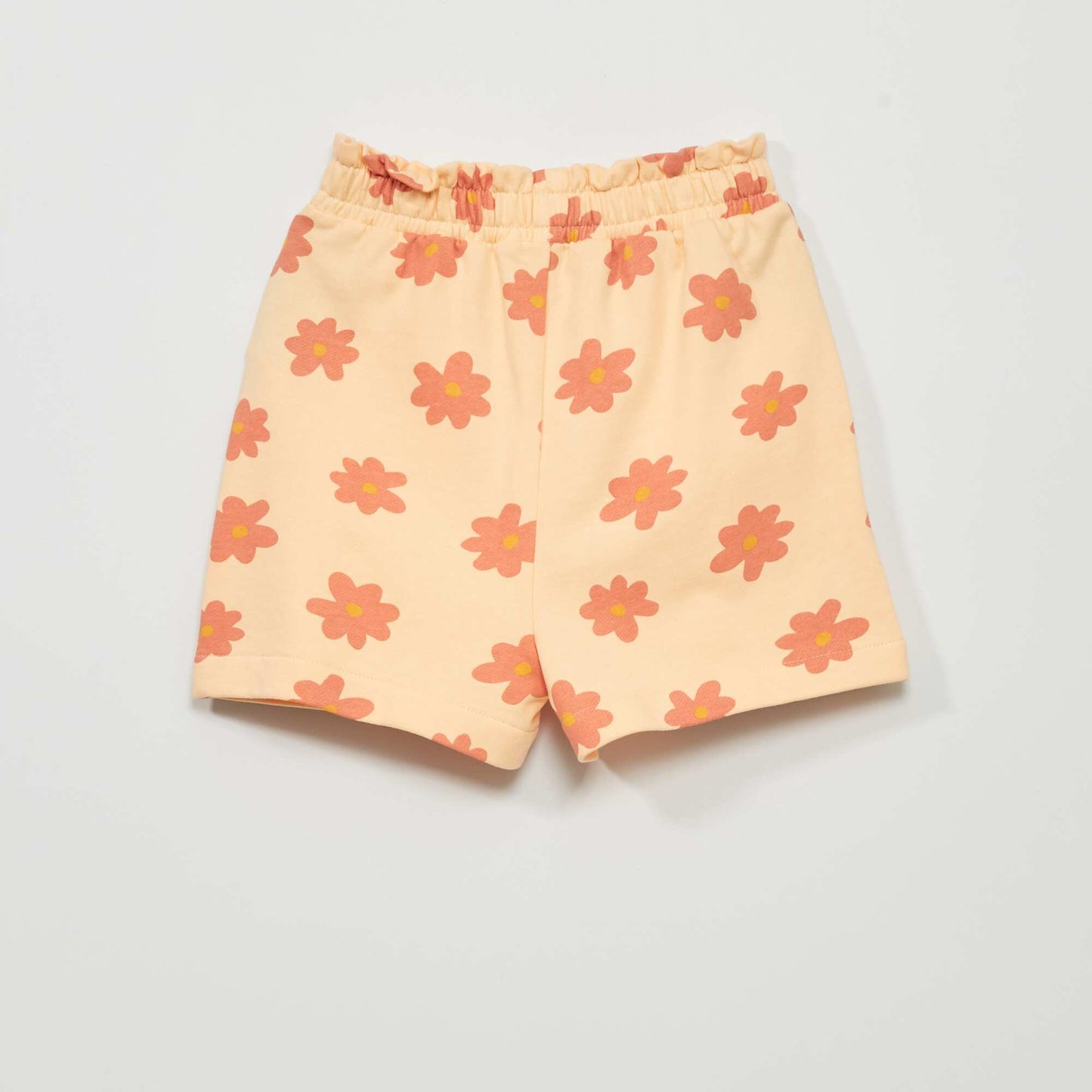 Patterned sweatshirt fabric shorts ORANGE