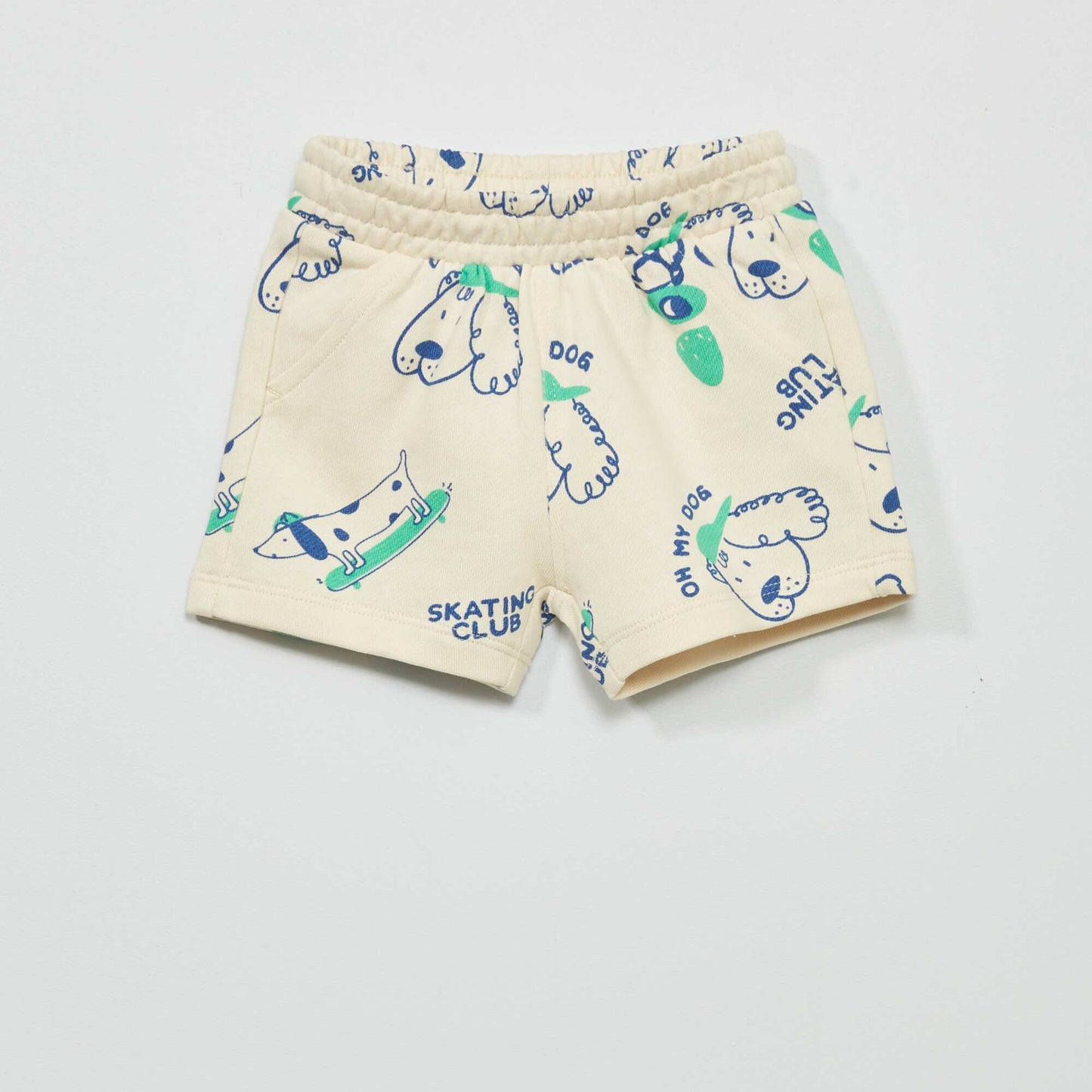 Sweatshirt fabric shorts WHITE