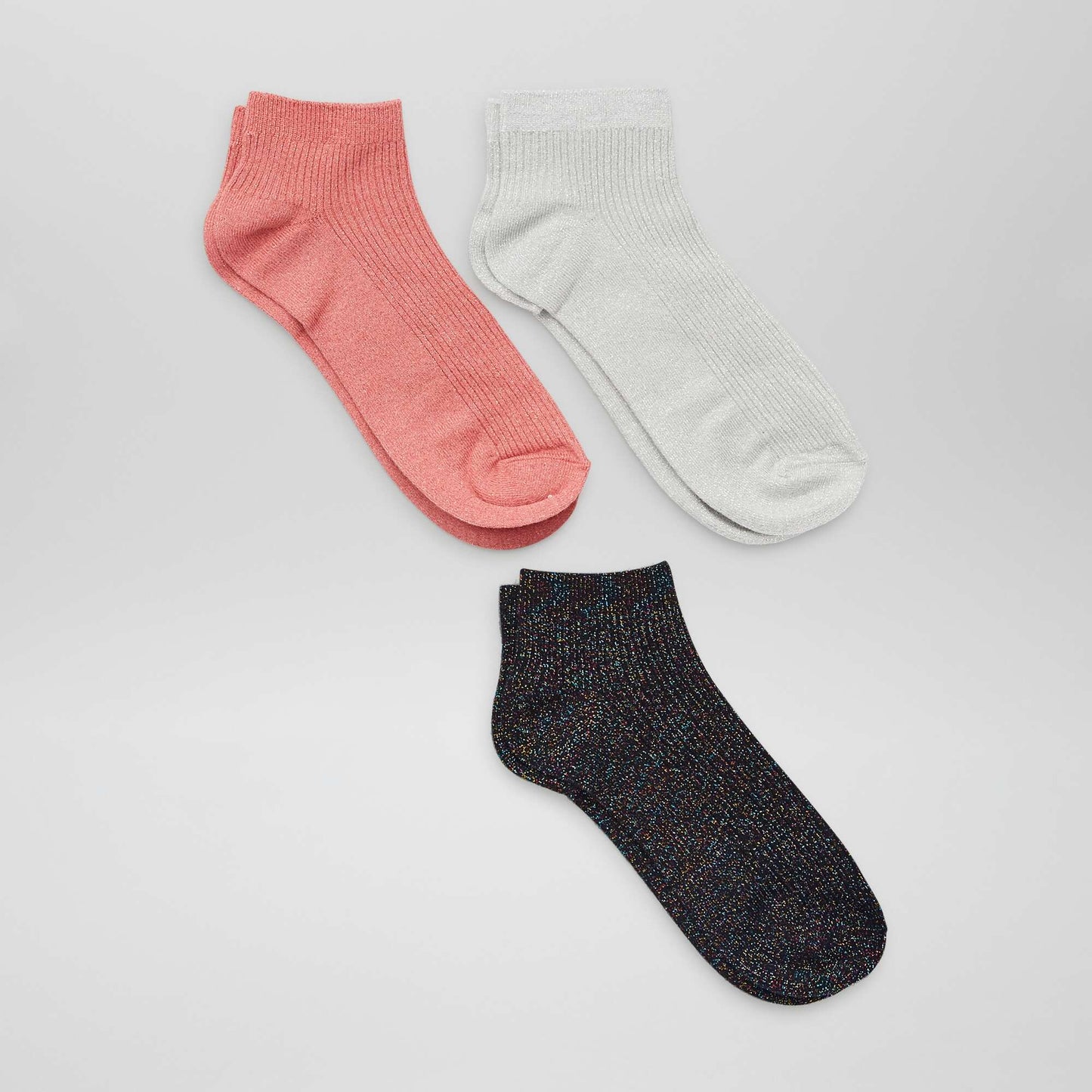 Glittery socks - Pack of 3 PINK