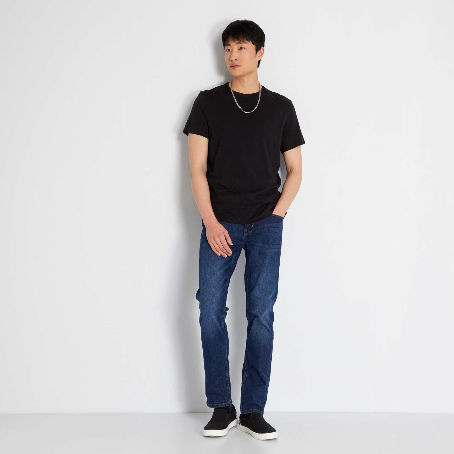 بنطلون جينز مطاطي بقصّة Slim Fit L34 باللون الأزرق