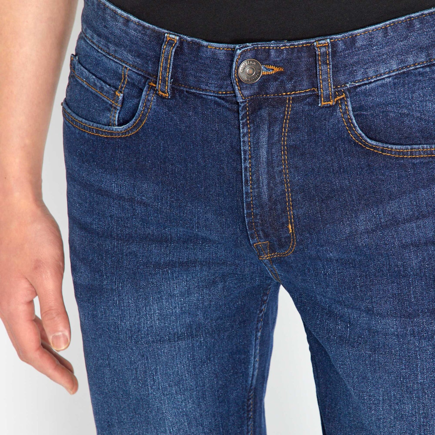 بنطلون جينز مطاطي بقصّة Slim Fit L34 باللون الأزرق