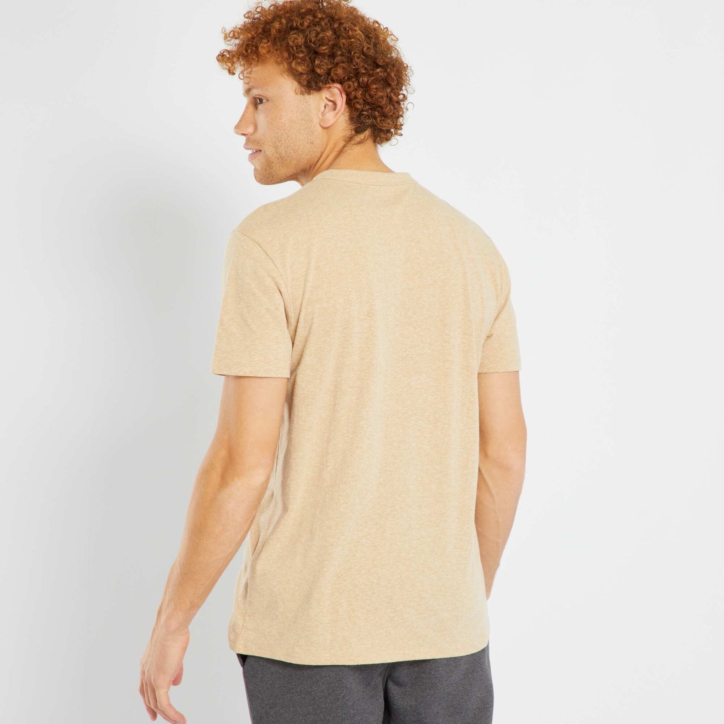 Marl-effect T-shirt BEIGE