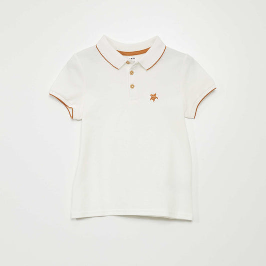 Short-sleeved polo shirt WHITE