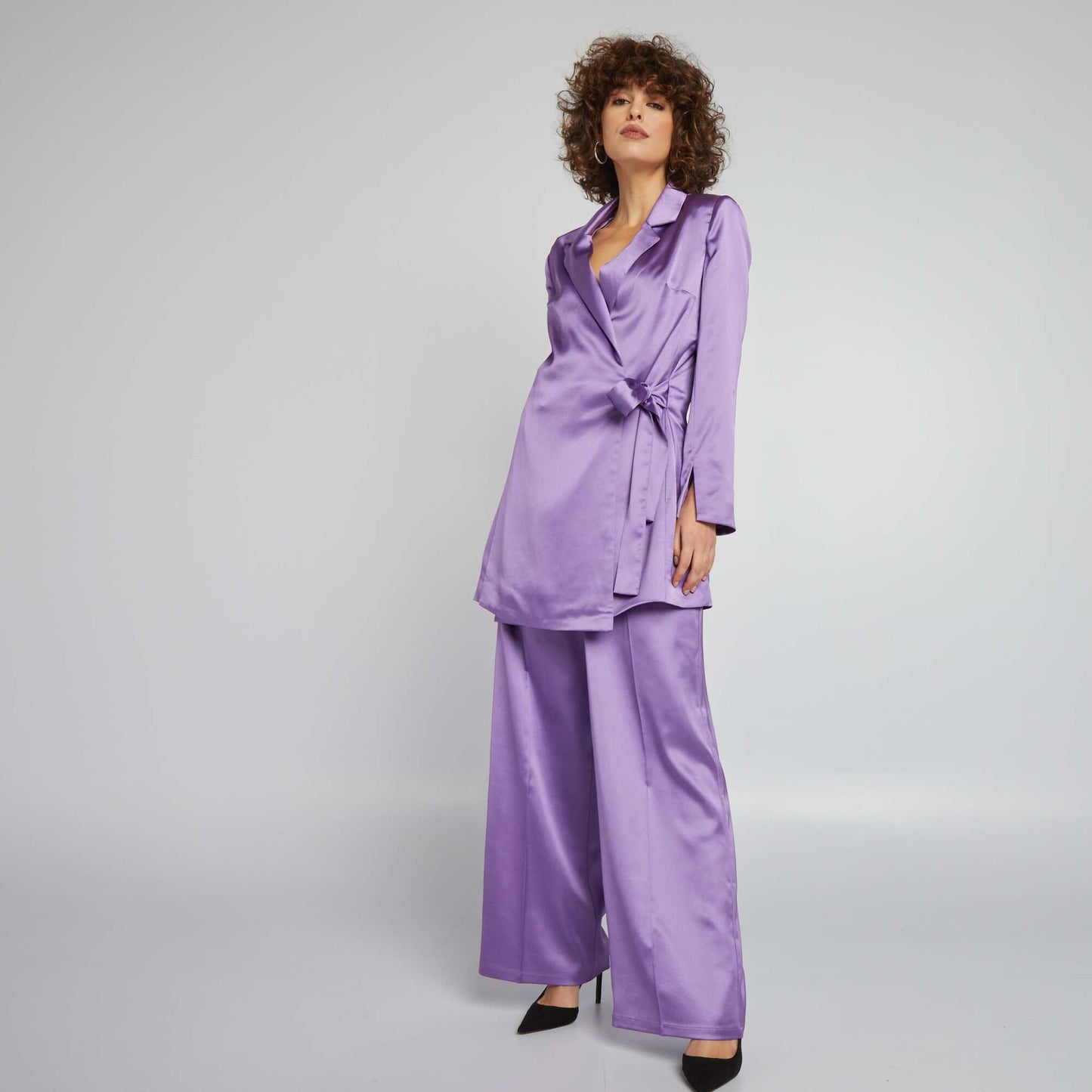 Long satin jacket PURPLE