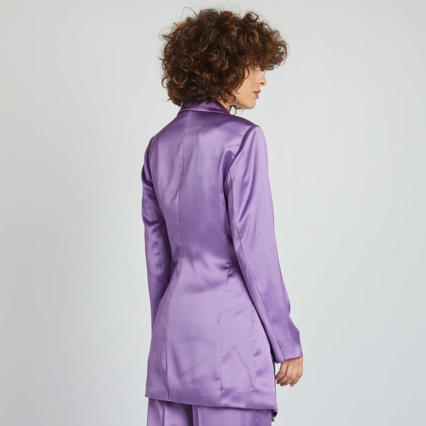 Long satin jacket PURPLE