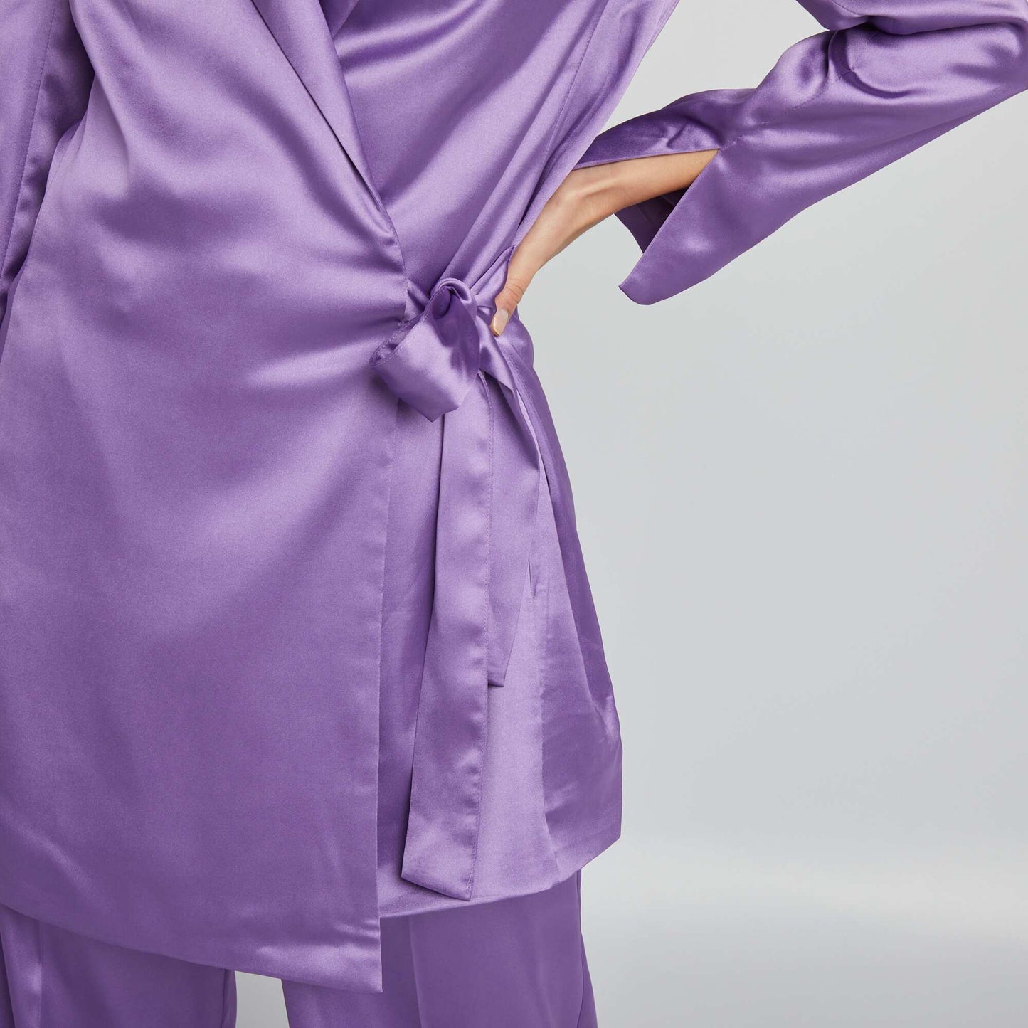 Long satin jacket PURPLE