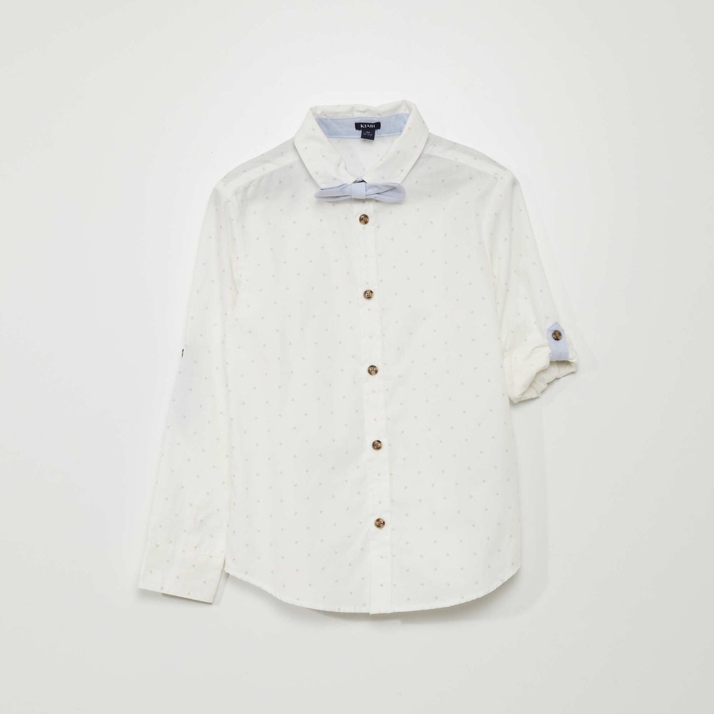 Poplin shirt with bow tie WHITE