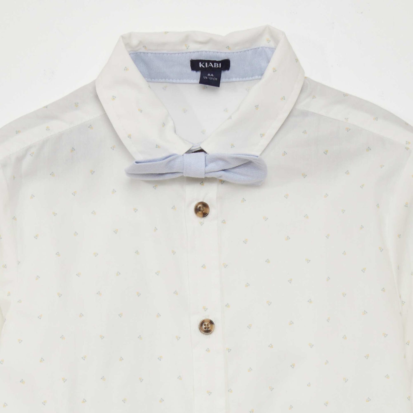 Poplin shirt with bow tie WHITE