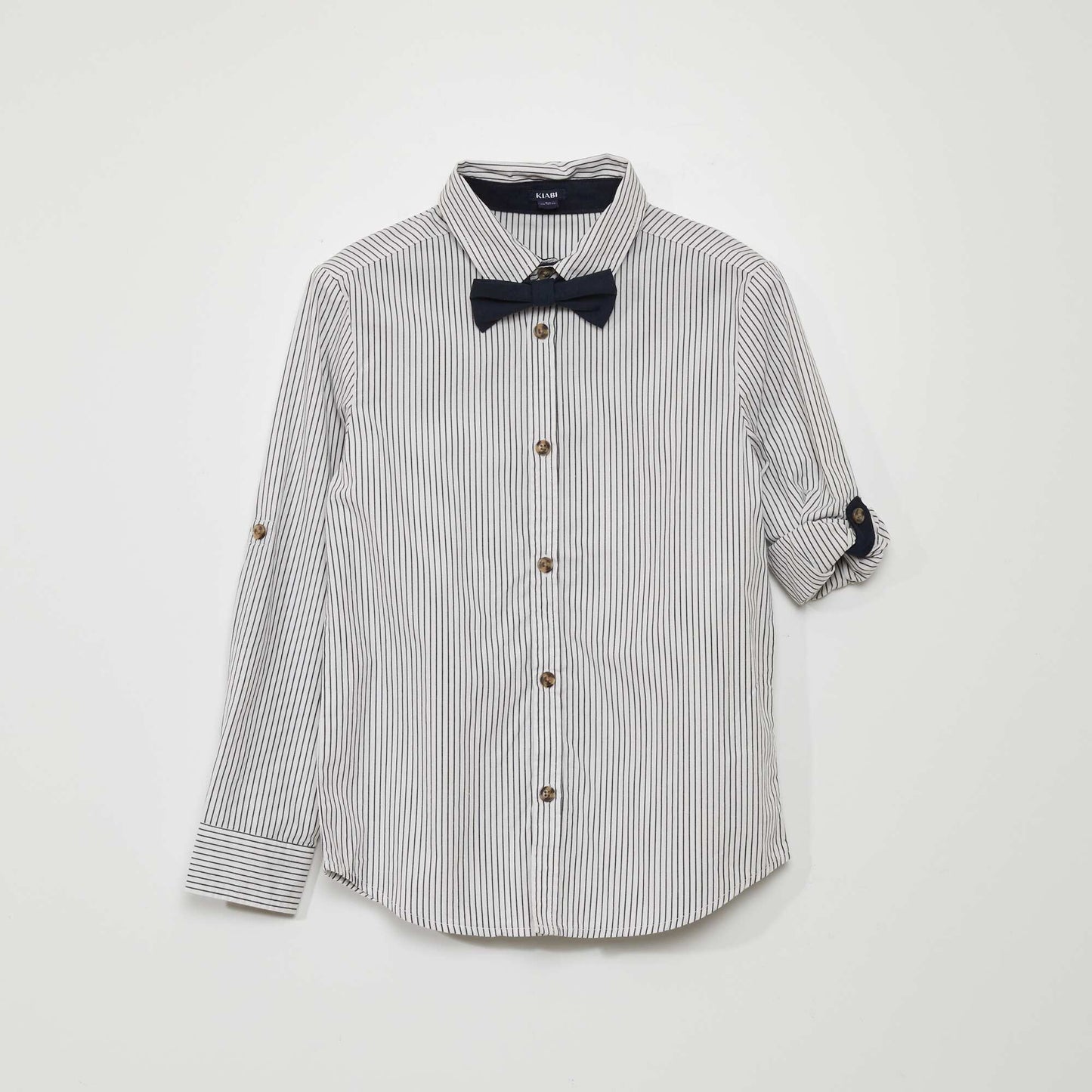 Poplin shirt with bow tie WHITE