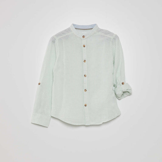 Striped linen shirt WHITE