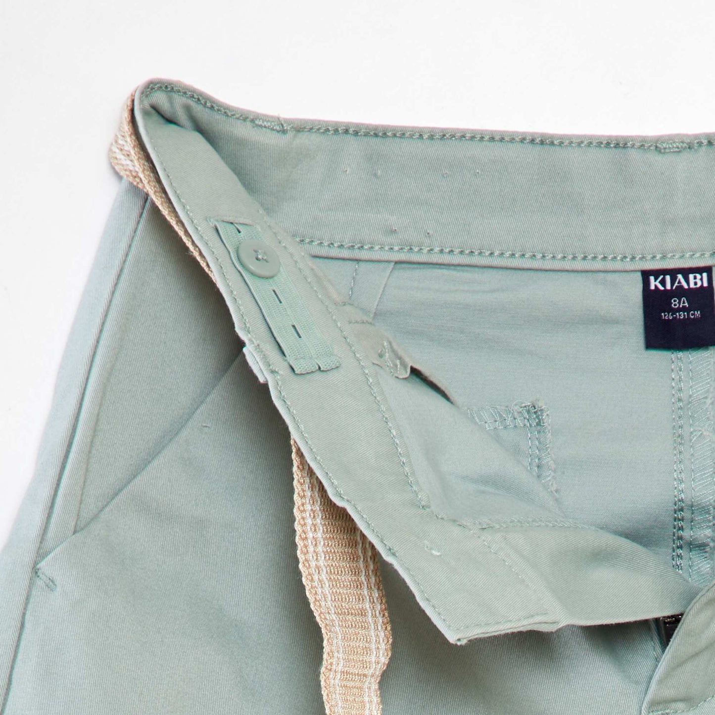 Twill trousers with belt GREEN