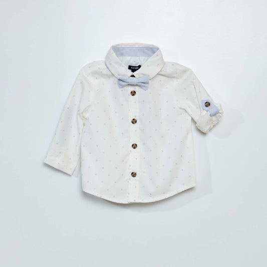 Shirt with bow tie WHITE