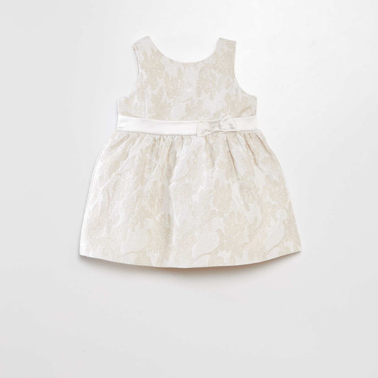 Jacquard party dress WHITE