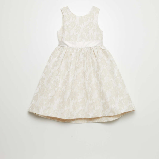 Jacquard party dress WHITE